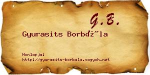 Gyurasits Borbála névjegykártya